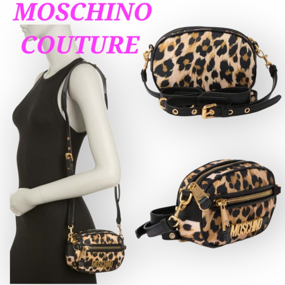 MOSCHINO COUTURE Animal/Leopard print crossbody bag, waisted bag